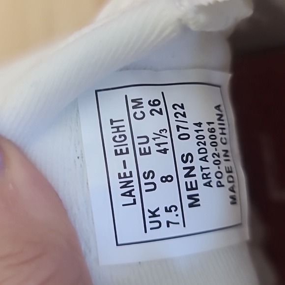 Lane -Eight Men's Trainer AD2014 1MCloud White Size 8 - Picture 8 of 10